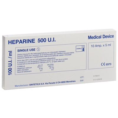 Heparin sintetica inj lös 500 iu 10 amp 5 ml