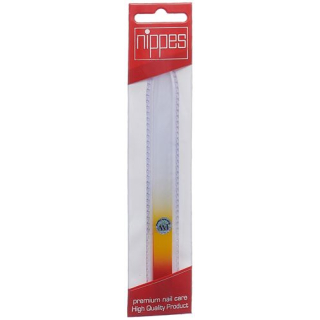 Nippes glass nail file in case 14cm assorted yellow violet blue