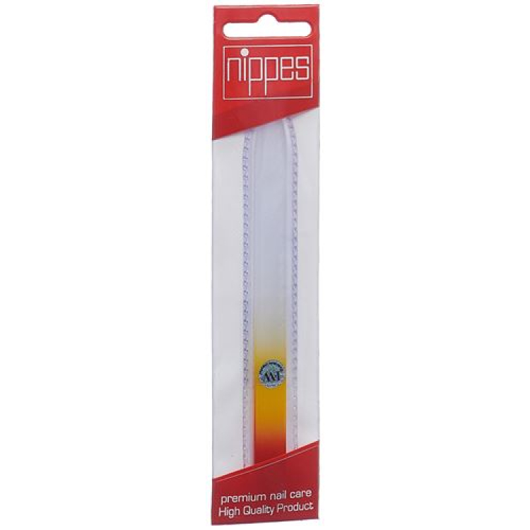 Nippes Lime à ongles en verre avec étui 14cm assorti jaune violet bleu