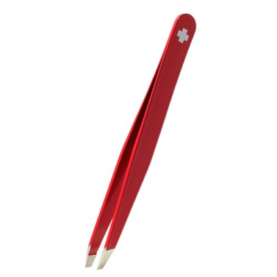 Rubis tweezers ស្វ៊ីសឆ្លងកាត់ inox ពណ៌ក្រហម