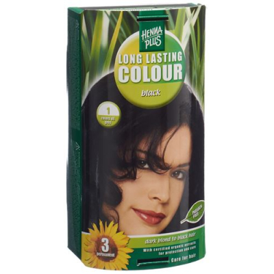 Henna plus long last kleur 1 zwart