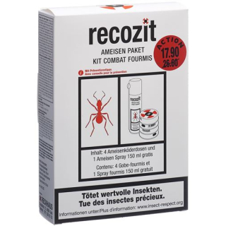 Recozit ant pack promotion with free spray