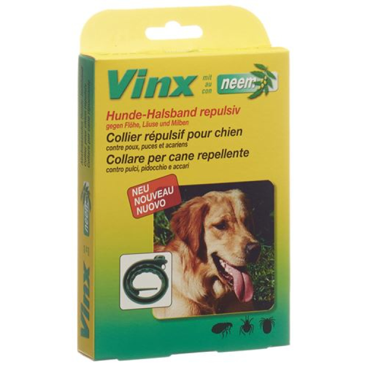 Vinx Neem herbal dog collar 75cm green