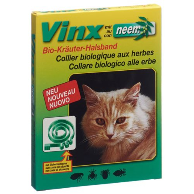 Collare a base di erbe Vinx Neem 35 cm gatto verde