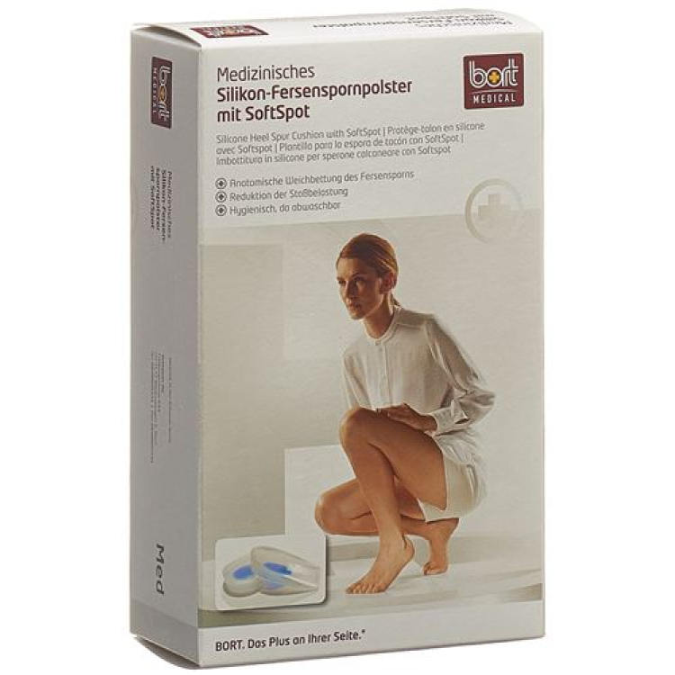 Bort silikonkalcaneal stoppning L-44 med soft spot par 1