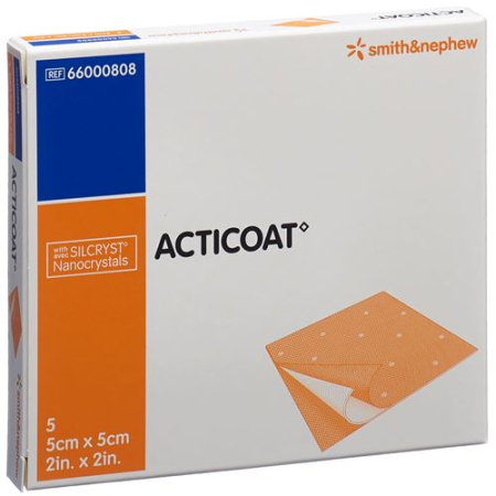 Acticoat wound dressing 5x5cm sterile 5 pcs