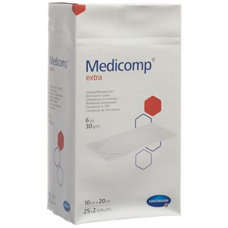 MEDICOMP EXTRA fleece komp 10x20cm st 25 poser 2 stk