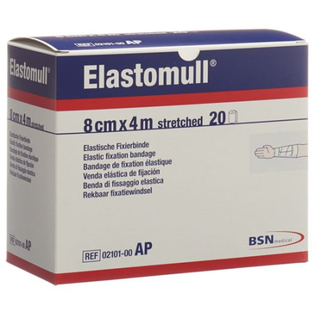 Elastomull 纱布绷带 白色 4mx8cm 20 件