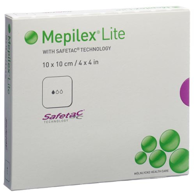 Mepilex lite absorptsiooniühing 10x10cm silikoon 5 tk