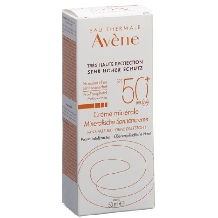 Мінеральний сонцезахисний крем Avene Sun SPF 50+ 50 мл