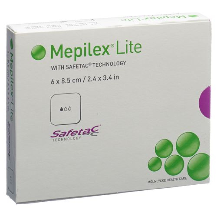 Mepilex Lite შთანთქმის ასოციაცია 6x8.5 სმ სილიკონი 5 ც