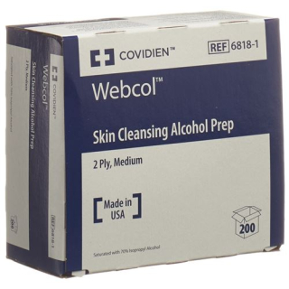 WEBCOL alcohol wipes 3.3x3.1cm sterile 200 pcs
