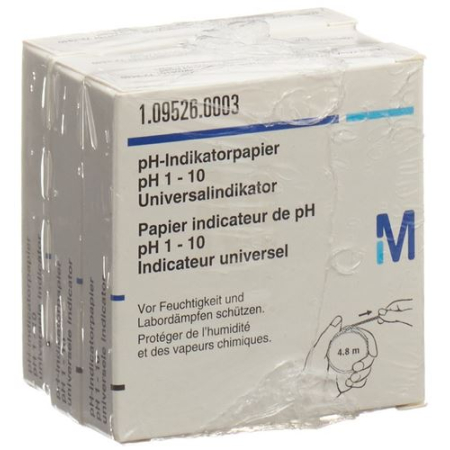 גליל נייר מחוון Merck pH לחלוטין 1-10 3 יח'