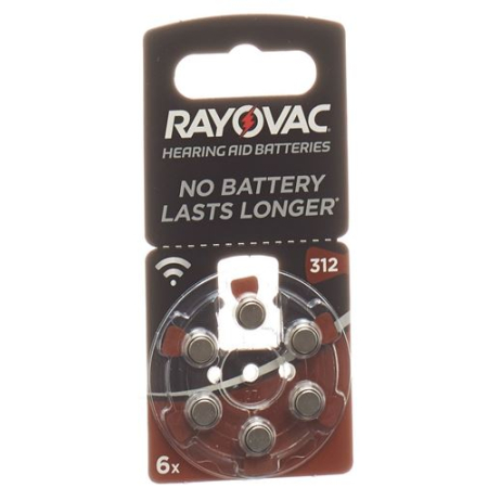 Ακουστικά βαρηκοΐας μπαταρίας Rayovac 1.4V V312 6 τεμ