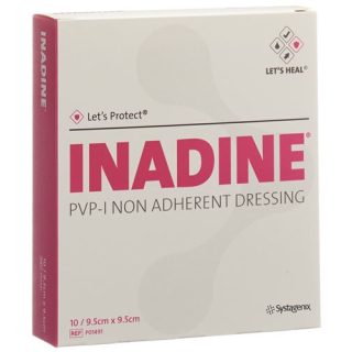 Inadine wound dressing 9.5x9.5cm sterile 10 bags