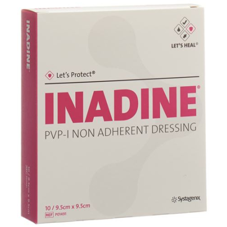 ក្រណាត់រុំរបួស Inadine 9.5x9.5cm មាប់មគ 10 Btl
