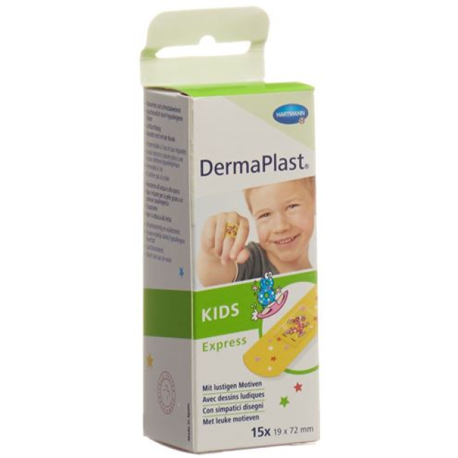 DermaPlast Kids Express Strips - Waterproof and Hypoallergenic Kids Plasters