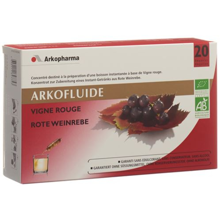 Arkofluide Steklenica za pitje Red Vine 20 kos