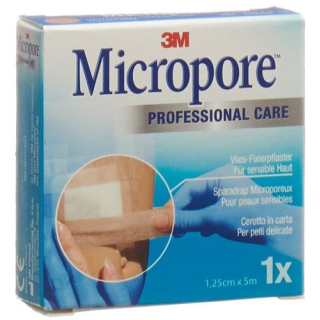 ម្នាងសិលាស្អិត 3M Micropore fleece ដោយគ្មាន dispenser 12.5mmx5m ពណ៌ស្បែក