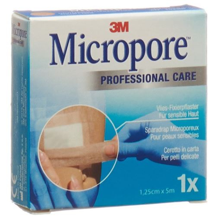 3M Micropore fleece adhesive plaster without dispenser 12.5mmx5m skin color