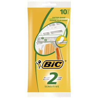 BiC 2 Sensitive 2-սեղանով ածելի տղամարդկանց համար 10 հատ
