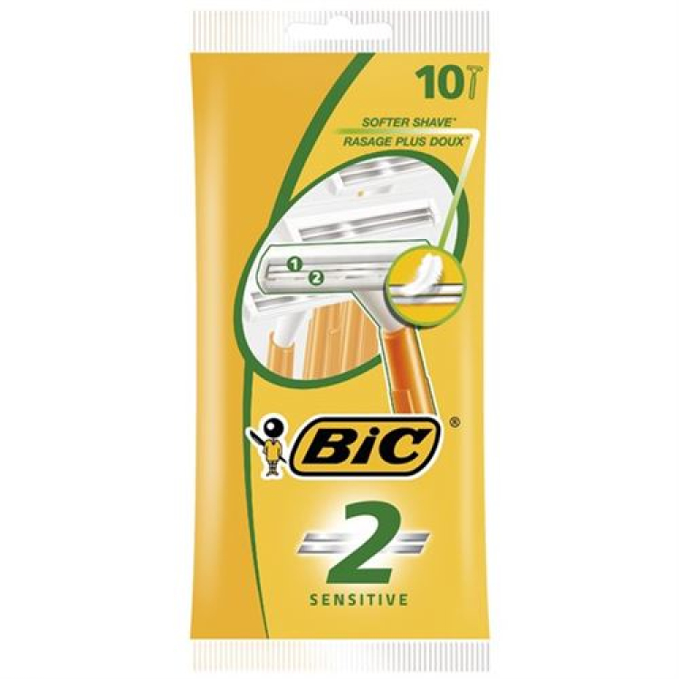 BiC 2 Sensitive 2-čepelový holiaci strojček pre mužov 10 ks