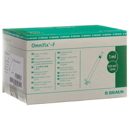 Omnifix shprits-F solo 1ml tuberkulin LS / geparin 100 dona