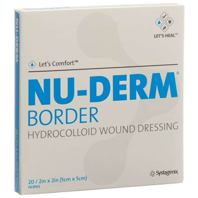NU-DERM BORDER hydrocolloid dressing 5x5cm មាប់មគ 20 កុំព្យូទ័រ