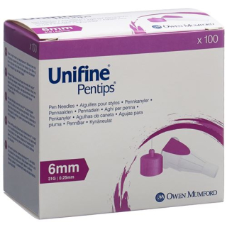 UNIFINE PENTIPS needles 31G 0.25x6mm 100 pcs