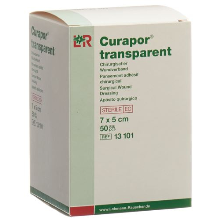 Curapor sårbandage 7x5cm gennemsigtig 50 Btl