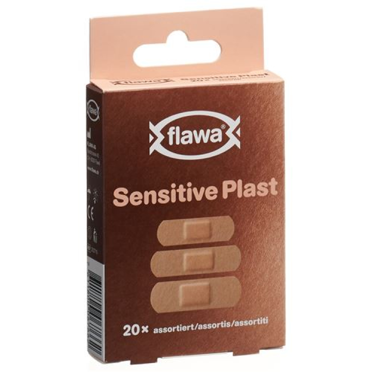 Flawa Sensitive Plast хурдан боолт арьсны өнгөтэй төрөл бүрийн 20 ширхэг