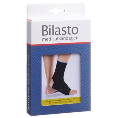 Bilasto ankelbandage l häl öppen svart/blå