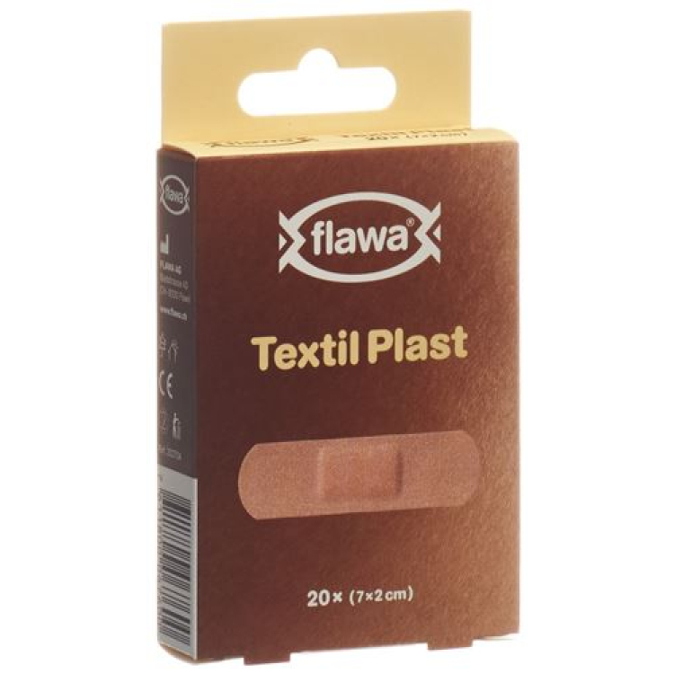 Flawa Textil Plast Strips 2x7cm hudfargede 20 stk