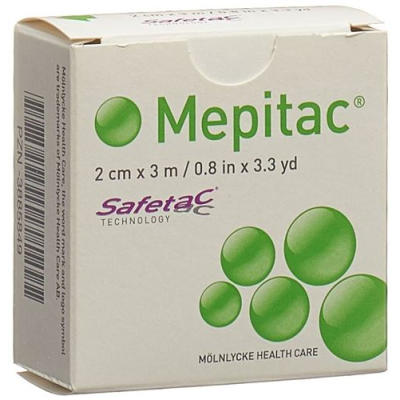 Mepitac safetac fixationsbandage silikon 2cmx3m