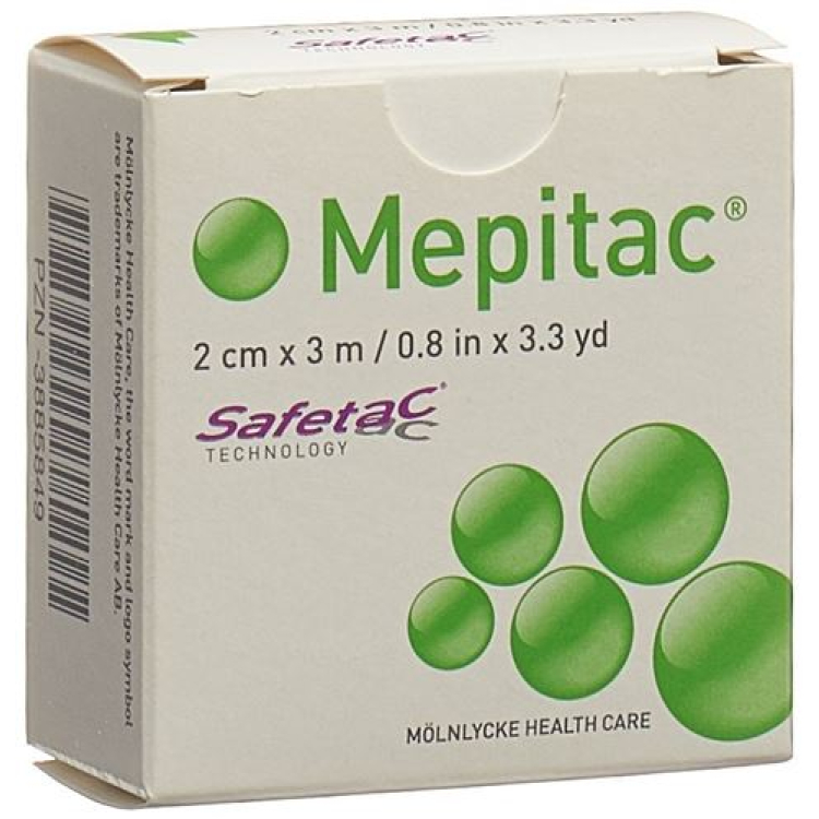 Mepitac Safetac fixatieverband siliconen 2cmx3m