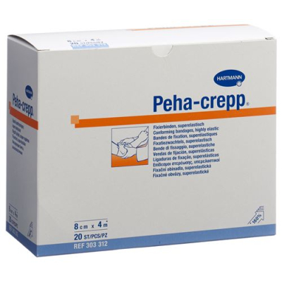 Peha crepp crepebandage 4mx8cm hvid 20 stk