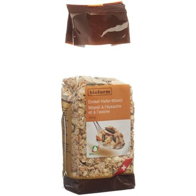 Biofarm អក្ខរាវិរុទ្ធ oat muesli bud bag 500 ក្រាម។