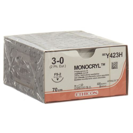 MONOCRYL 70cm boyasız 3-0 FS-2 36 adet Y423H