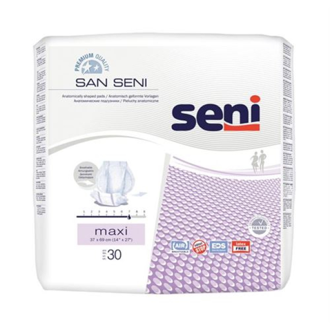 San Seni Maxi anatomical Inkontinenzeinlage transpirable 30 uds