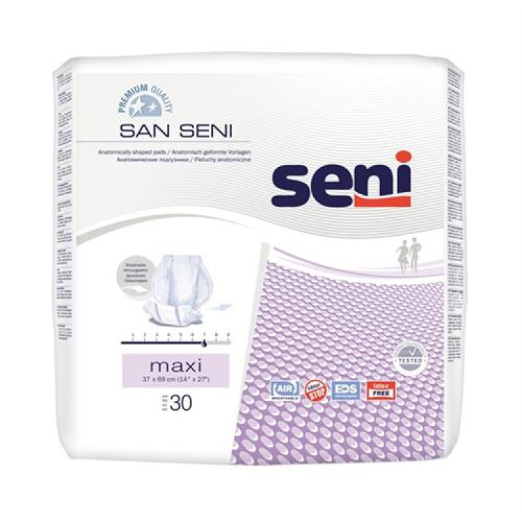 San Seni Maxi анатомийн Inkontinenzeinlage амьсгалах 30 ширхэг