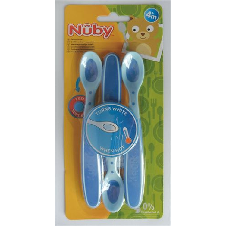 Nuby The Wooden Spoon varmefølsom Soft Flex 3 stk