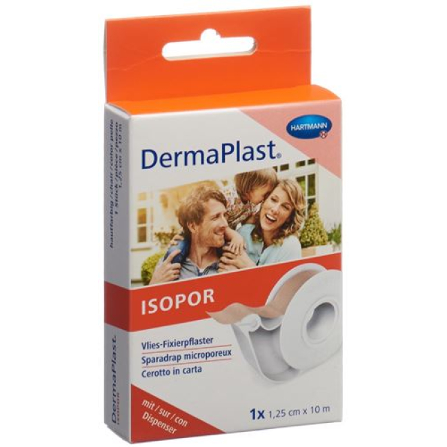 لصقة تثبيت Dermaplast Isopor مقاس 1.25 سم × 10 م لون الجلد ديس