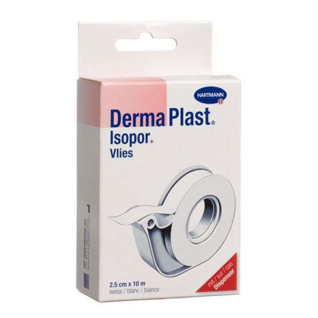 Dermaplast Isopor plaster mocujący 2,5cmx10m włóknina biała disp