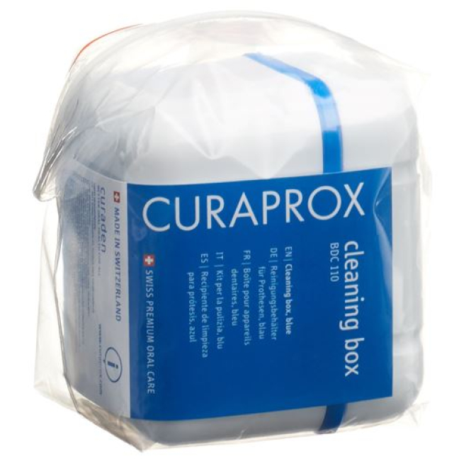 Curaprox BDC 110 емкость для чистки зубных протезов синяя