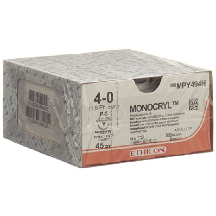 MONOCRYL 45cm Boyasız 4-0 P-3 Multip 36 Adet