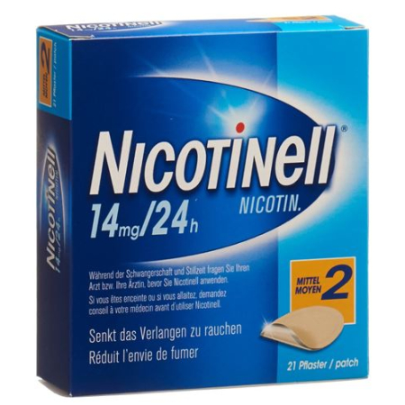 Nicotinell 2 médio Matrixpfl 14 mg / 24h 21 unid.