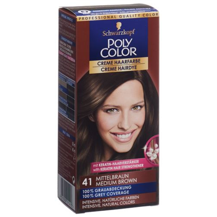 POLYCOLOR creme cor de cabelo 41 castanho médio