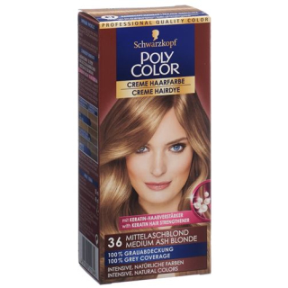 POLYCOLOR cream hair color 36 medium ash blonde
