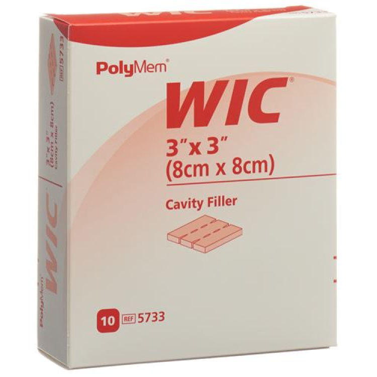 PolyMem WIC wondvuller 8x8cm steriel 10 st