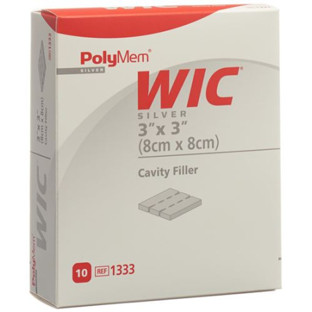PolyMem WIC ვერცხლის ჭრილობის შემავსებელი 8x8 სმ სტერილური 10 ც
